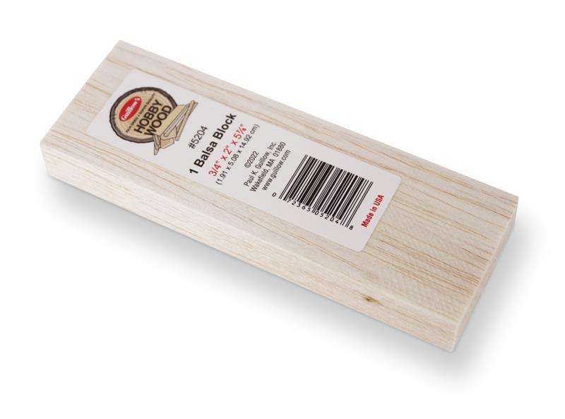 Balsa Wood Block - 3/4" x 2" x 5 7/8"