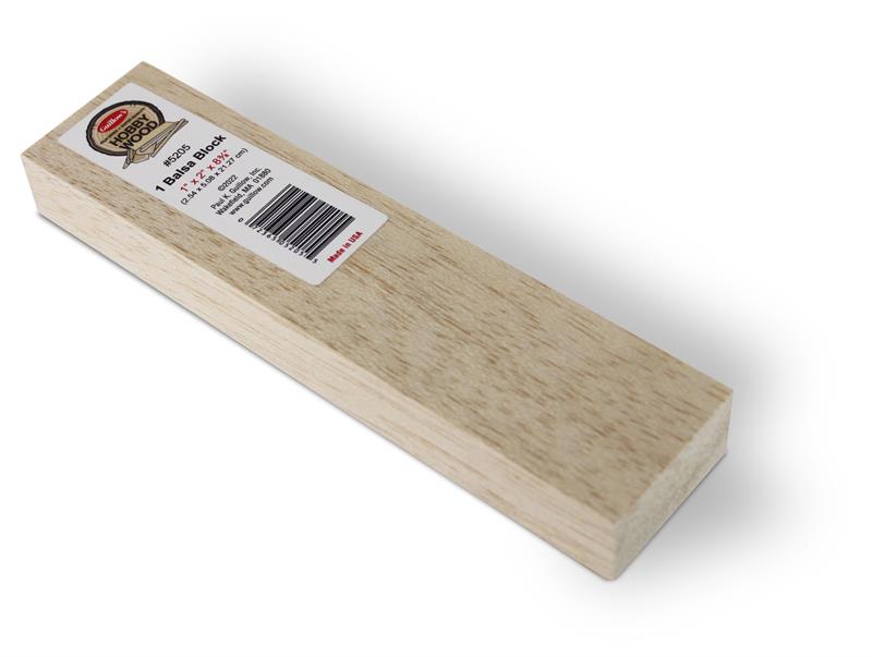 Balsa Wood Block - 1" x 2" x 8 3/8"
