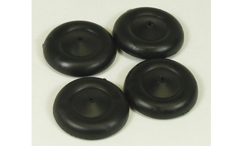 1" Black Plastic Wheel Half