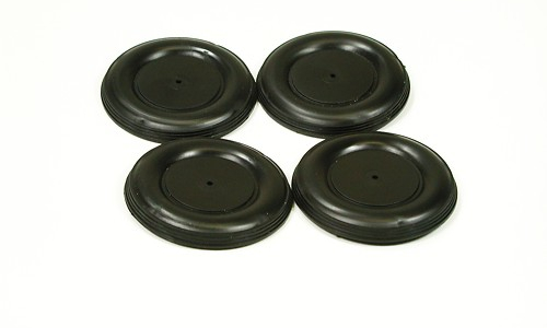 2 1/8" Black Wheel Plastic Half