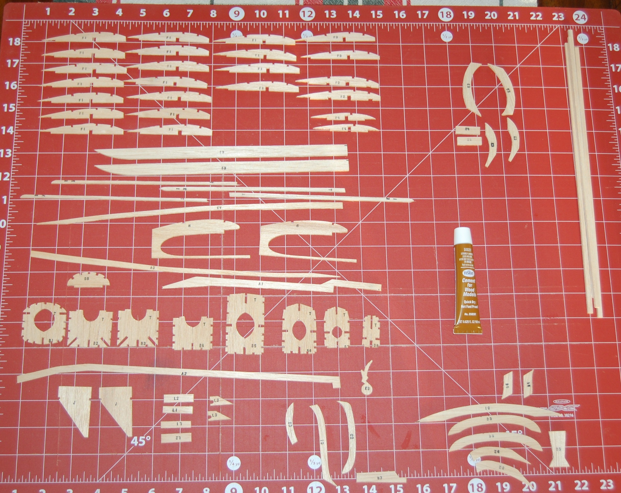 303 Piper parts laid out